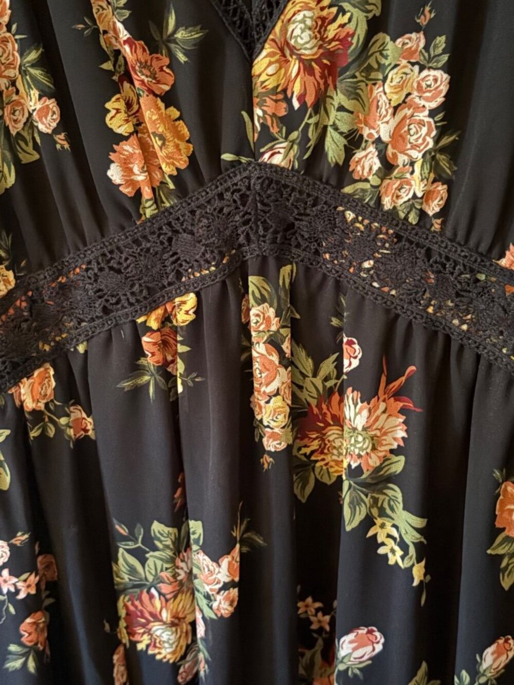 American Rag Floral Midi Dress Size 2X Multi-colored Bohemian Short Sleeve - Picture 7 of 12